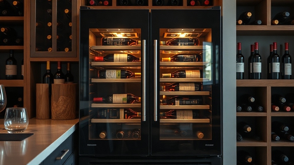 Cave à vin électrique de service avec deux zones de température et vitre teintée
